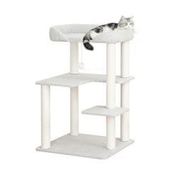 Pettiful cat tree tower wooden 37-4 inch, sturdy indoor furniture