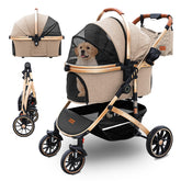Pettingzoo dog stroller with 4 wheels, smooth sidewalk ride.
