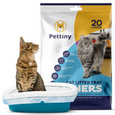 Pettiny 20-cat liner with drawstrings for quick, mess-free disposal.