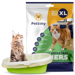 Pettiny 20 XL liner with drawstrings for quick, clean disposal.