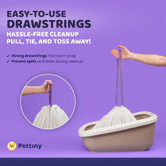 Pettiny recycled-material liner supports eco-friendly litter care.