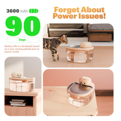 PetTop cordless design keeps water flowing without cords for a tidy home.