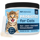 PetUltimates cat probiotics bottle close-up for daily gut balance