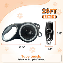 PetVest retractable leash extended to 26ft for extra room to explore.