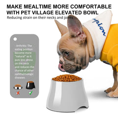 Petvillage elevated cone-friendly design encourages natural dining posture.