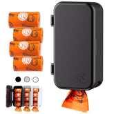 PEXTER dog poop bag dispenser mounted on an outdoor wall for quick bag access.