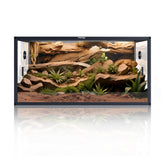 Phailozoo 120 gallon bearded dragon tank front view with sliding doors for easy access