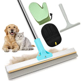 PHILORN 4-in-1 carpet rake with wide brush for rapid pet hair pickup