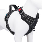 PHOEPET No Pull harness front clip for small black dog for calmer walks