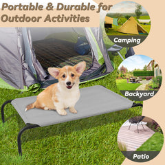 PHYEX cot with sturdy steel frame provides stable support indoors or outside.