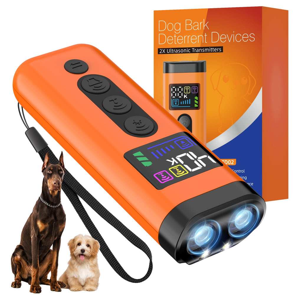 Phzibor dog bark deterrent device with color display guides training sessions.