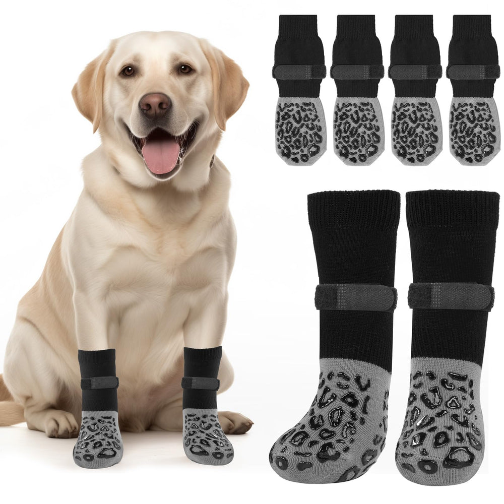 Pick For Life non-slip dog socks with grippers provide reliable traction on hardwood floors.