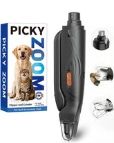 Picky Zoom 2-in-1 nail clippers and grinder shown for precise trimming.