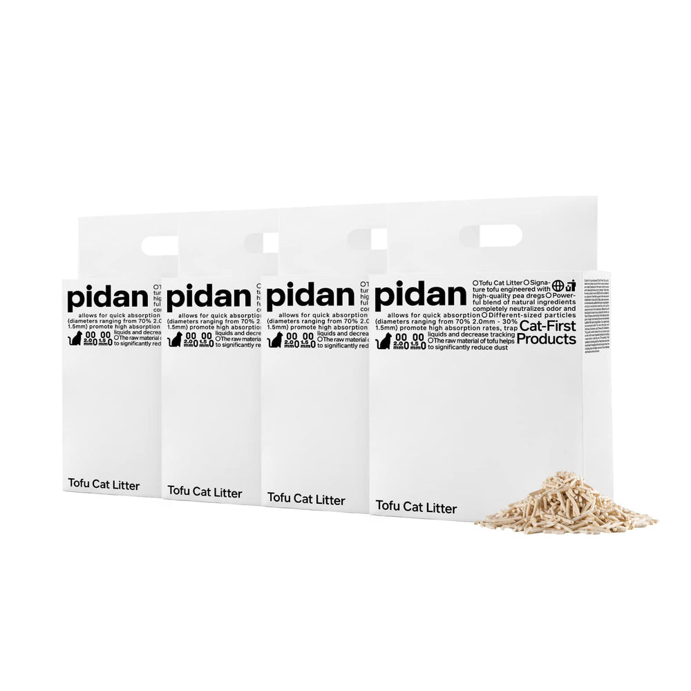 Pidan tofu cat litter clumping for quick cleanup.