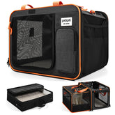 Pidipiti expandable car travel carrier with extra space for a calm cat during trips.