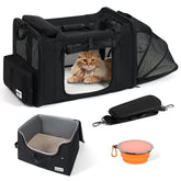Pidipiti expandable cat carrier side view with extra room for movement.