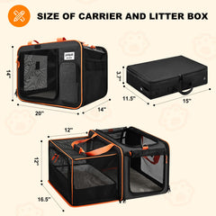 Pidipiti expandable space creates a safe play area for a cat during car journeys.