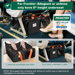 Pidipiti expandable-top pet carrier increases space for anxious pets during travel.
