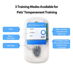 Pietenjoy Pet Shock Mat battery-powered tester highlighting portable home use.