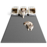 Pieviev cat litter mat double layer coverage traps litter for cleaner floors.
