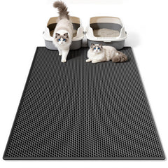 Pieviev cat litter mat with double-layer honeycomb design traps litter efficiently.