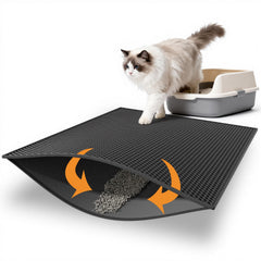 Pieviev Cat Litter Mat double-layer design traps litter for easy cleanup