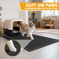 Pieviev litter mat is soft on paws for comfortable stepping.