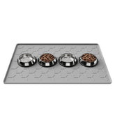 Pieviev dog cat food mat with raised edge containing spills for a clean floor