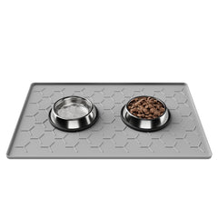 Pieviev dog cat food mat with raised edge contains spills for clean floors