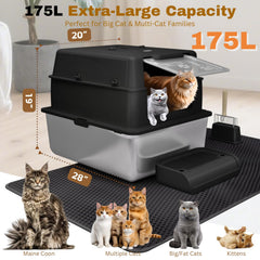 PINENEST XXXXL litter box, lid off for easy cleaning.