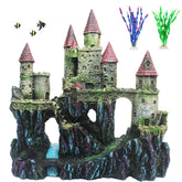 PINVNBY aquarium resin castle decor offers shelter and vibrant color for your tank.