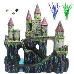 PINVNBY aquarium resin castle decor offers shelter and vibrant color for your tank.