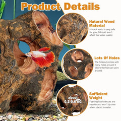 PINVNBY Betta Cave pre-treatment guide demonstrates safe prep steps for aquarium use.