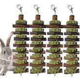 PINVNBY bunny chew toys with apple wood molar sticks for natural dental wear.