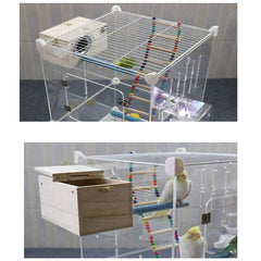 PINVNBY parakeet nesting box arc design bolt-lock for stability.