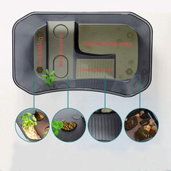 PINVNBY turtle tank with docking ramp enables easy water access.