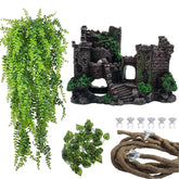 PINVNBY reptile resin castle decoration front view for secure hideouts