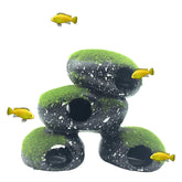 PINVNBY Stone Aquarium Hideaway base provides a stable, non-floating foundation for your tank.