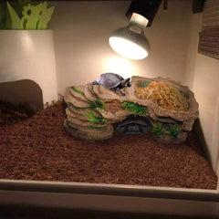 PINVNBY Turtle Basking Platform side view with stable trapezoid base for secure mounting