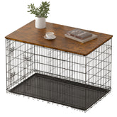 Piskyet rustic brown 48-inch crate topper shows a stylish, protective top surface.