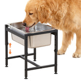 Piskyet elevated dog water bowl base provides stable support to minimize spills.