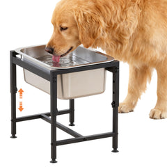 Piskyet elevated dog water bowl base provides stable support to minimize spills.