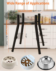 Piskyet adjustable-height dog stand fits 6-10 inch bowls