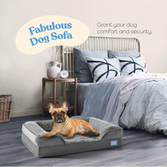 Pitpet dog bed in soft velvet cover for plush lounging and security.