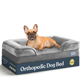 Pitpet orthopedic sofa dog bed with elevated foam support for joint comfort.