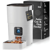 Pitpet Smart Automatic Cat Feeder front view shows 6L capacity for dependable meals.