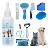 Pjordo 8-in-1 dog grooming kit blue case, compact storage for on-the-go grooming