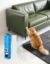 PJT cat-scratch-protector on clear-couch surface provides discreet protection from claws.