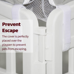 PJYuCien top cover on a 36-inch four-panel playpen for secure fit.