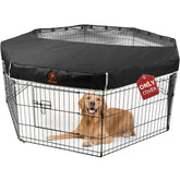 PJYuCien top cover for dog playpen, side view with breathable mesh.